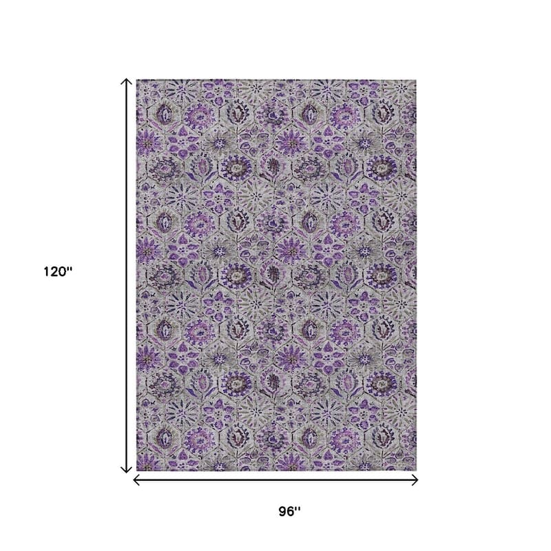 HomeRoots Floral Transitional Rectangle Outdoor Rug