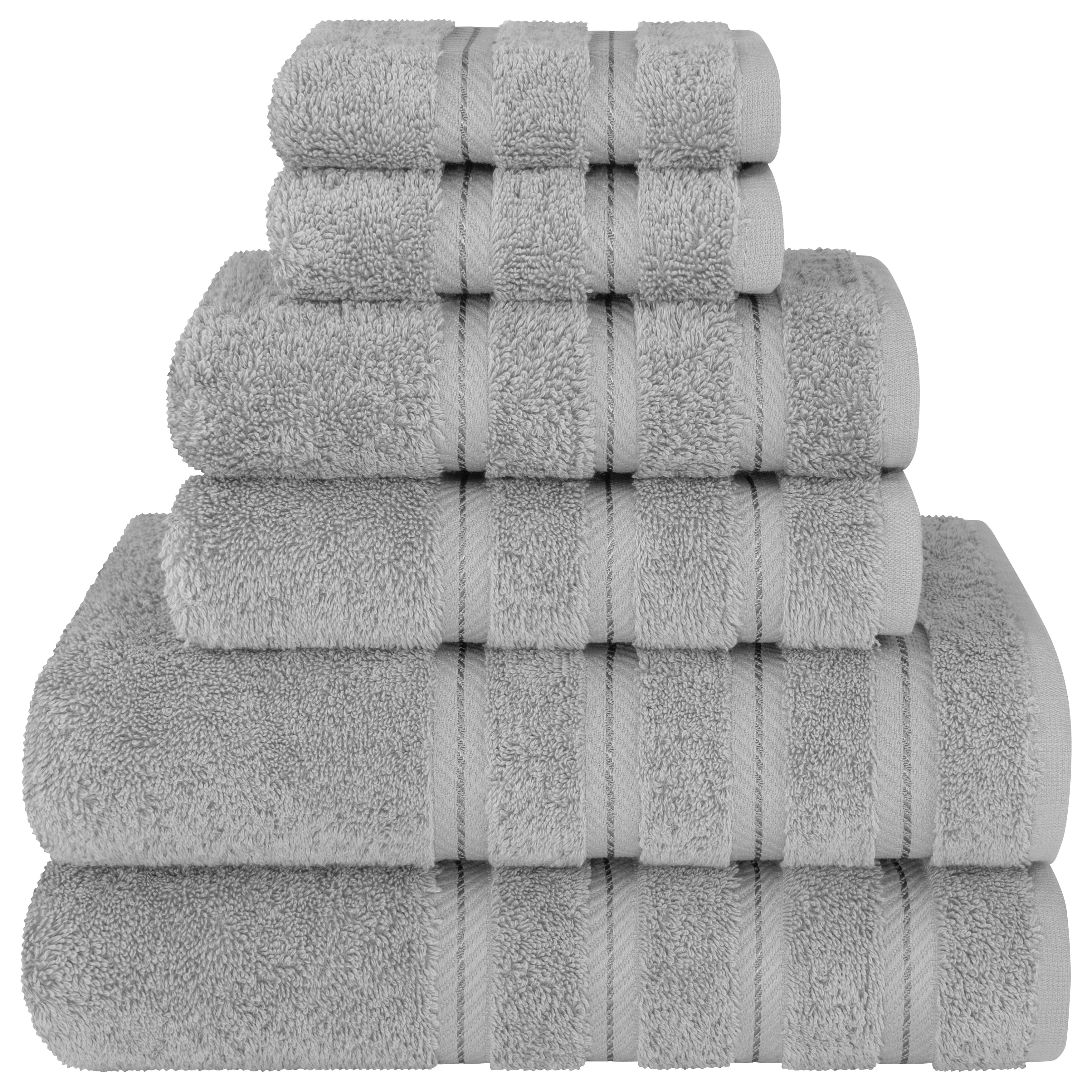 Soho Living Blue, White and Gray Bath Towel Set 2 bath towels 2 hand towels  NEW in 2023