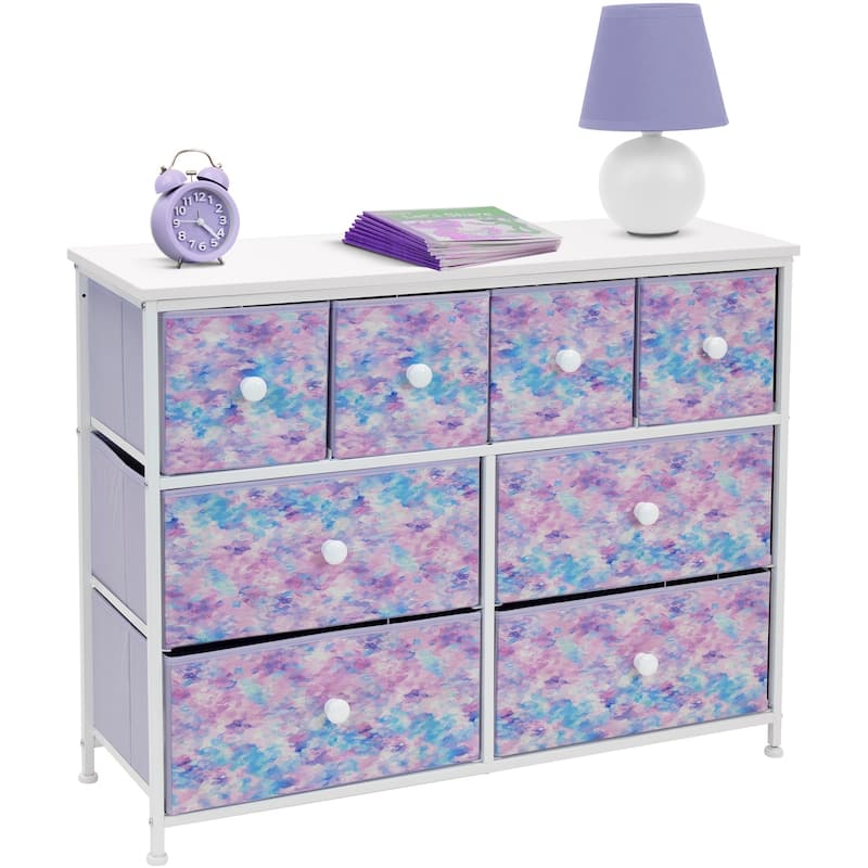 8-Drawer Chest Storage Tower, Knob Handle, Fabric Dresser for Bedroom