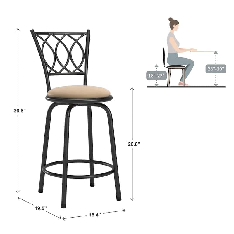 Avalon Scroll Adjustable Swivel Stool (Set of 3) by iNSPIRE Q Classic