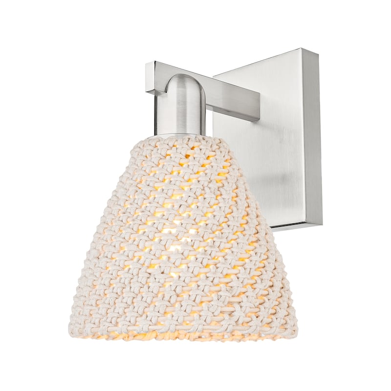 Innovations Lighting 716-1W-11-8 Natural Ballston Dome Sconce Natural - Brushed Satin Nickel / Natural