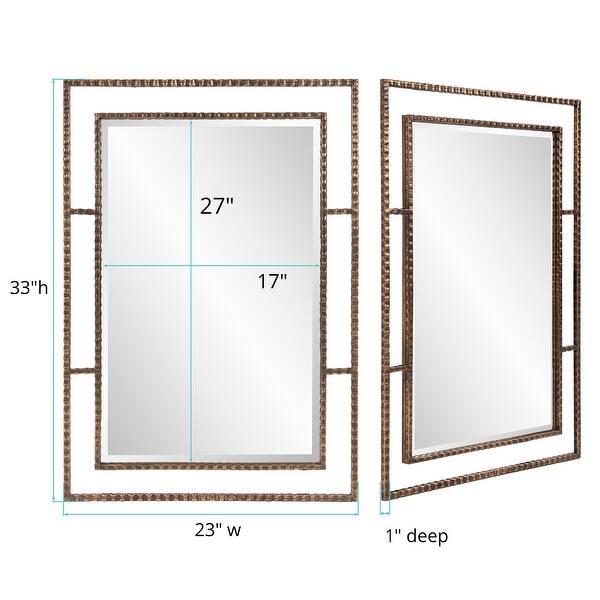 Allan Andrews Gavin Metal Framed Wall and Accent Mirror - 33H x 23W x 1D