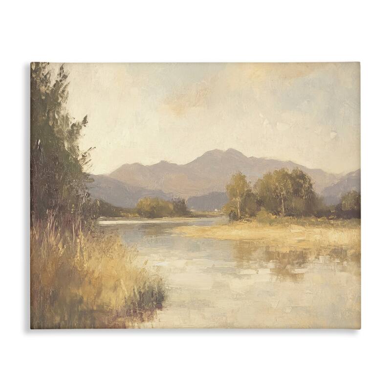 Stupell Wild River Mountain View Canvas Wall Art Design By Petal Prints Design - 20 x 16
