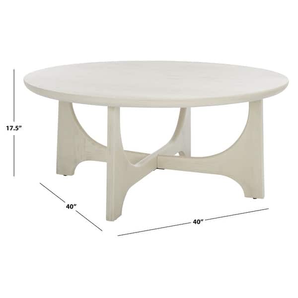 dimension image slide 1 of 3, SAFAVIEH Couture Sasha Wood Round Coffee Table - 40 in. W x 40 in. D x 18 in. H