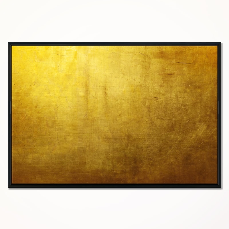 Designart "Gold Texture" Abstract Framed Canvas art print