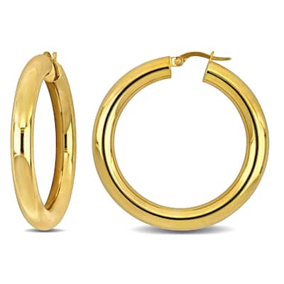 Miadora 40mm Hoop Earrings in 14k Yellow Gold (5mm wide)
