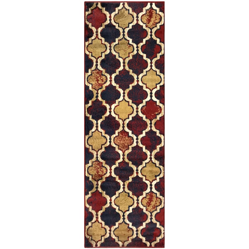 Superior Viking Contemporary Geometric Trellis Indoor Runner or Area Rug