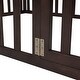 preview thumbnail 25 of 38, Full Size Wooden Floor Bed Frame with Safety Fence and Privacy Door - Stylish & Minimal Daybed