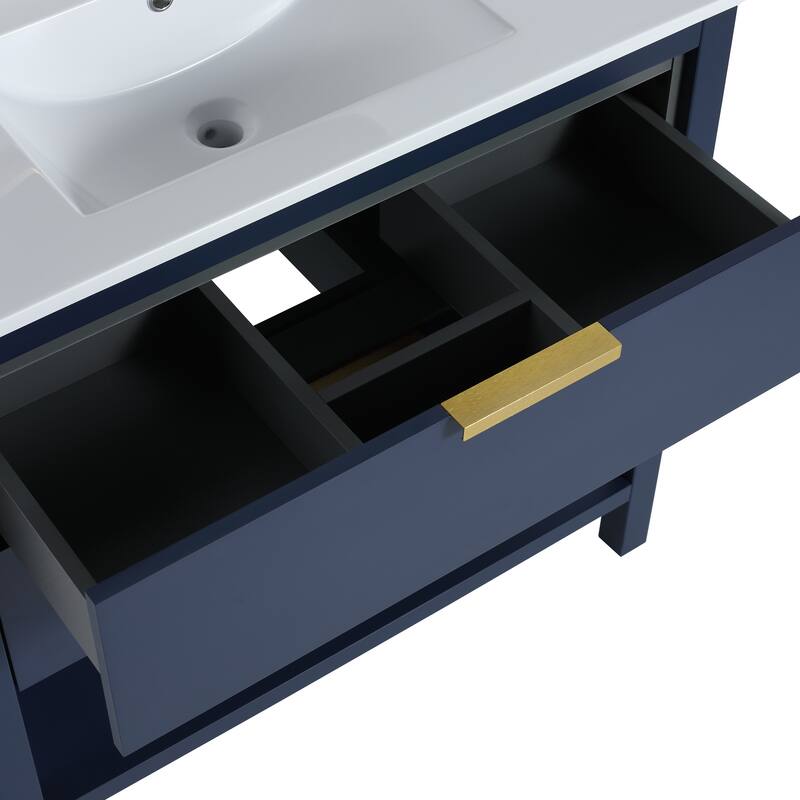 Beingnext 30"/36" Bathroom Vanity with Sink, Single Sink Freestanding Bathroom Vanity with 2 Soft Close Drawers
