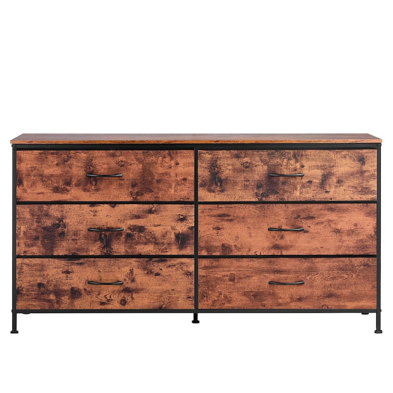 6 Fabric Drawer Closet Dresser TV Stand with Steel Frame Ideal for Any Room