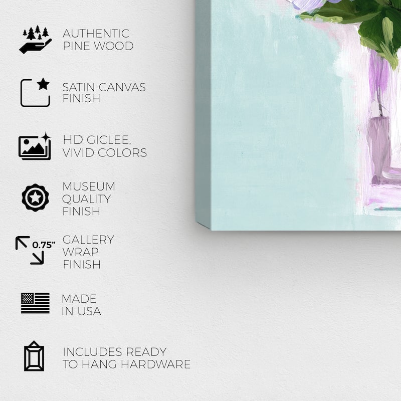 Wynwood Studio Canvas Floral and Botanical Lavender Bouquet Paris Purple and Modern & Contemporary Wall Art Canvas Print