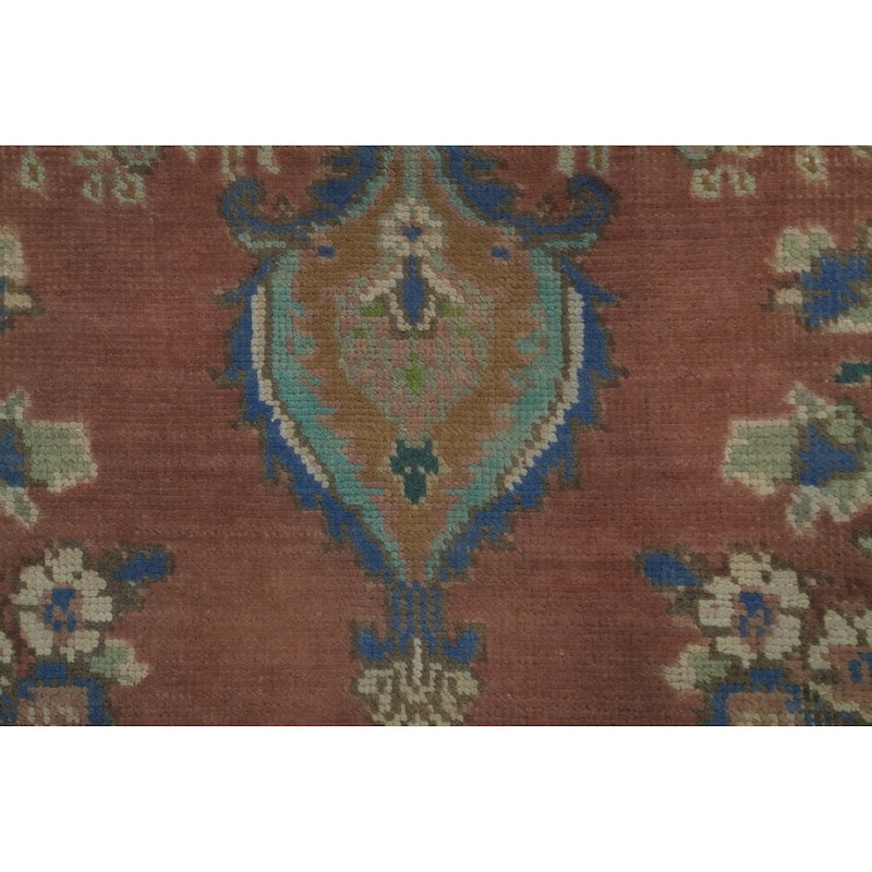 Hand Knotted Oriental 100% Wool Carpet Traditional Floral Oranges & Rust Tabriz Area Rug - 9' 4'' X 6' 5''