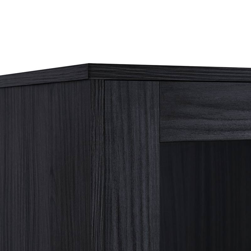 Display Cabinet Floor Cabinet with LED Light Strips, Accent Cabinet File Cabinet Base Cabinet with Metal Legs