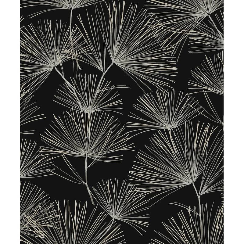 NextWall Pine Needle Peel and Stick Wallpaper - 20.9 in. W x 18 ft. L - Ebony & Pavestone