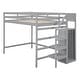 preview thumbnail 30 of 30, Full Size Loft Bed with Built-in Storage Wardrobe and Staircase, Space-Saving