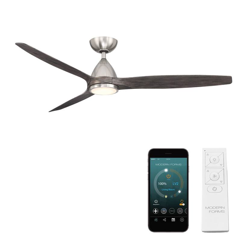 Skylark Indoor/Outoor 3-Blade Smart Fan 3000K LED Kit and Remote - 62 - Ebony/Brushed Nickel