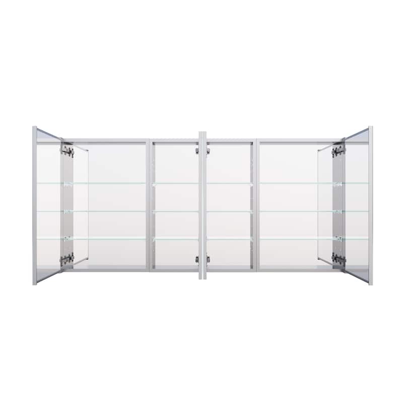 30'H Bathroom Recessed or Surface Wall Mount Medicine Cabinet With Adjustable Glass Shelves
