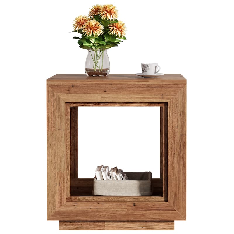 End Table, Side Table with Storage Shelf, Nightstand Bedside Table for Bedroom, Living Room, Entryway