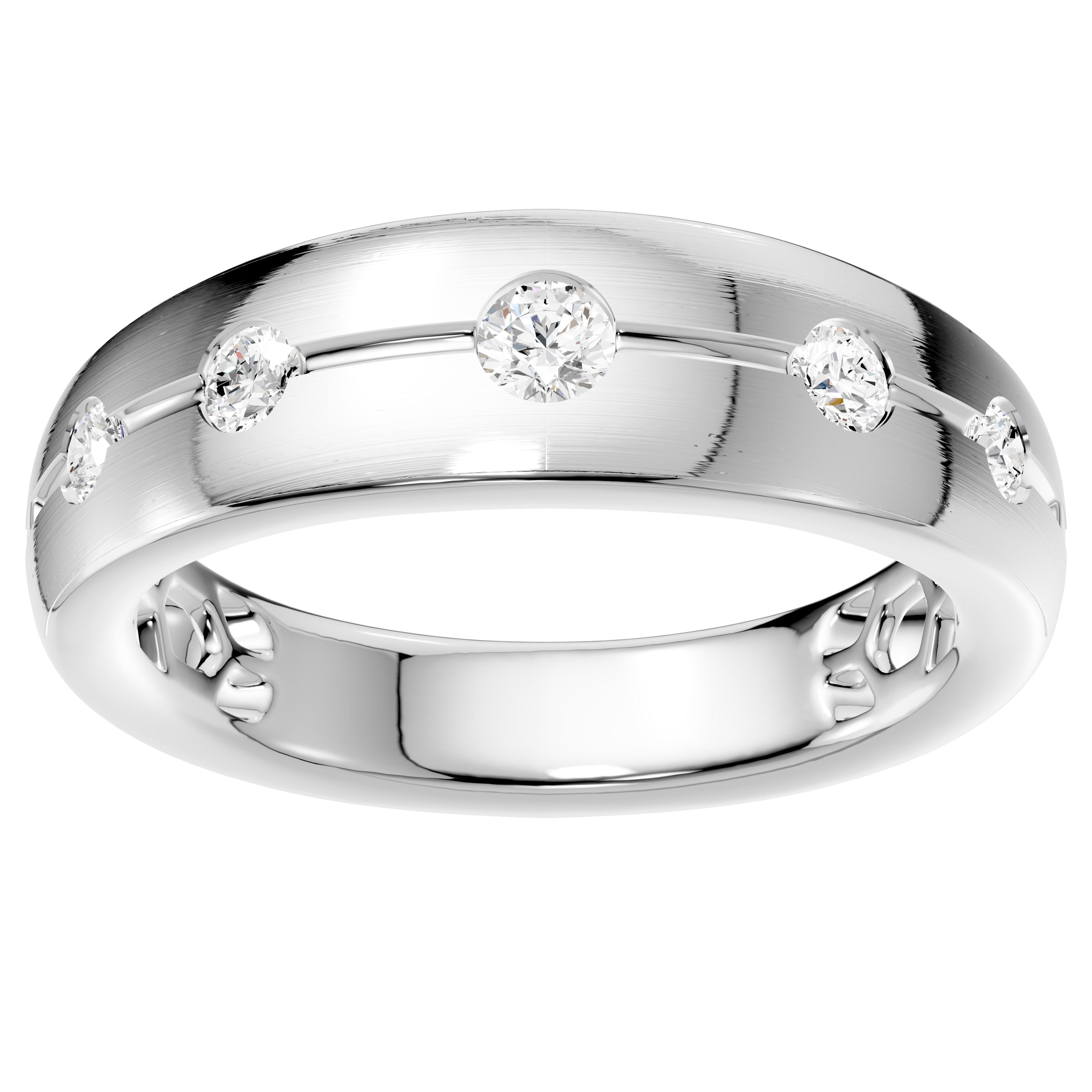 AEON Sterling Silver Men's .50cttw Lab Grown Diamond Wedding Band