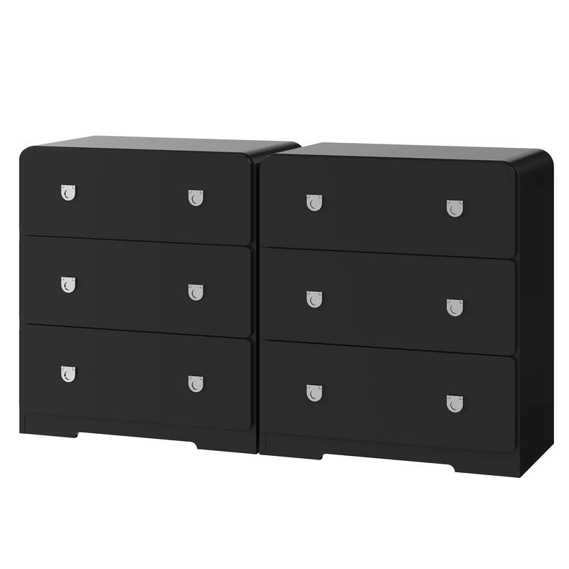 Painted 3-Drawer Nightstand for Bedroom
