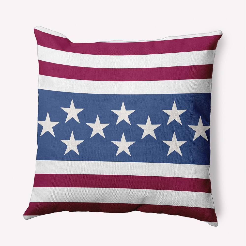 July 4th Stars and Bars Indoor/Outdoor Throw Pillow