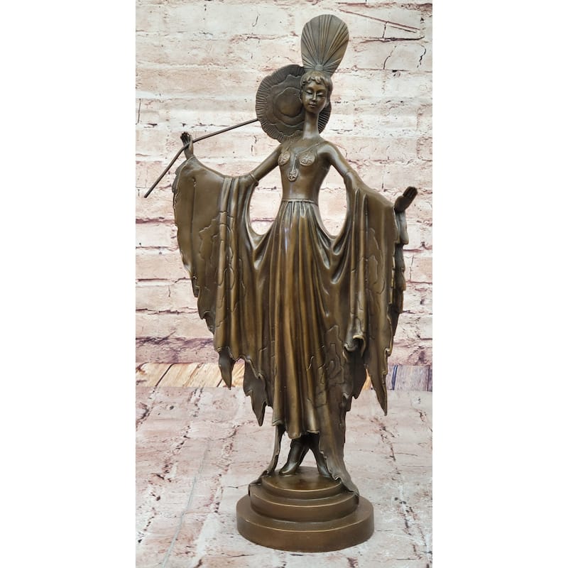 Art Deco Bronze Lady In Collectable Bronze Metalware By Julius Erte Statue