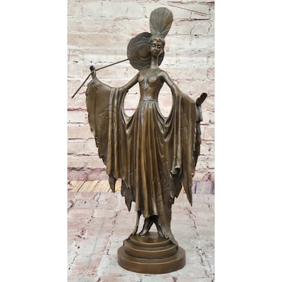 Art Deco Bronze Lady In Collectable Bronze Metalware By Julius Erte Statue