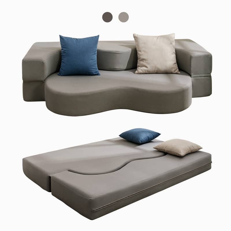 Mixoy Convertible Futon Sofa Bed, Foldable, Foam Folding Mattress Sleeper, Cloth Fabrics Floor Couch Lounge Sleeper Bed