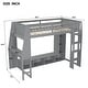 preview thumbnail 4 of 18, Twin/Full Size Gaming Loft Bed with Desk, Multi-Storage and LED, Teens Kids Bed Frame with a Hanging Rod
