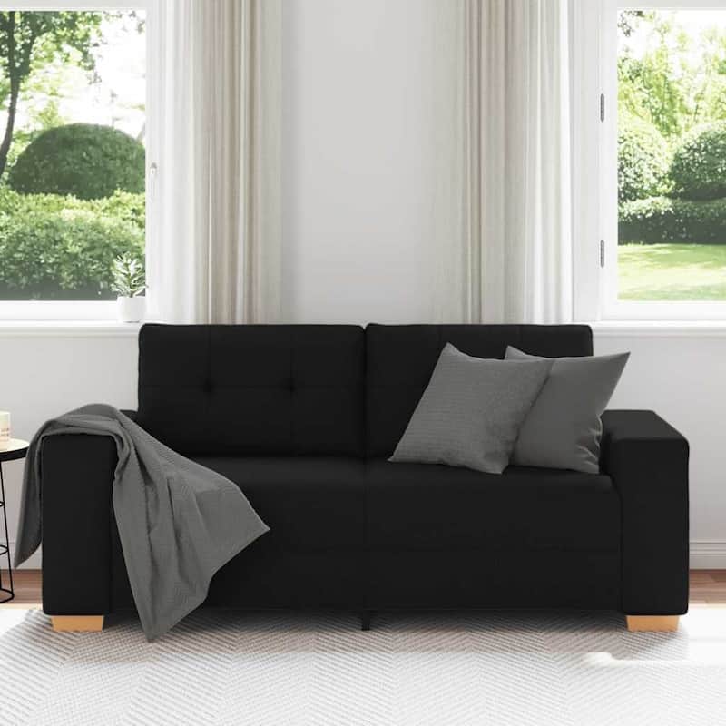vidaXL Loveseat Sofa Dark Grey/Black - 30.3 x 71.3 x 32.3 in