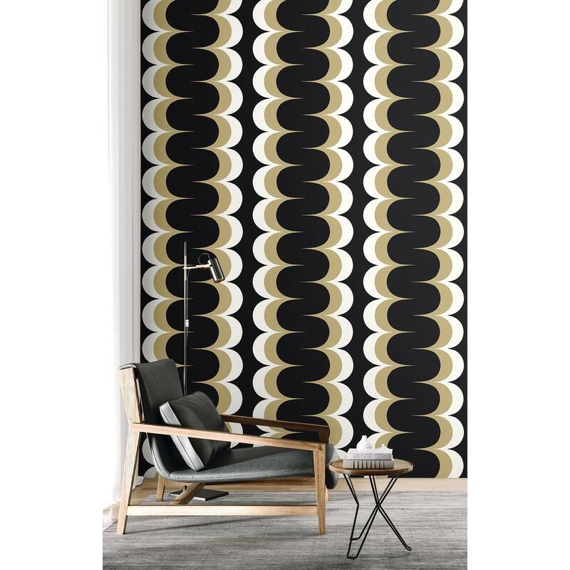 Seabrook Designs Mandolin Geometric Stripe Non-Woven Unpasted Wallpaper