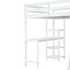 preview thumbnail 12 of 11, Multifunctional Design Loft Bed with Ladder, Guardrails, Wardrobe, Desk and Shelves, Full Size, White
