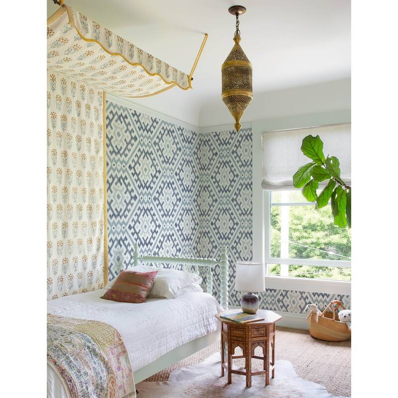 A-Street Prints Solola Blue Ikat Wallpaper