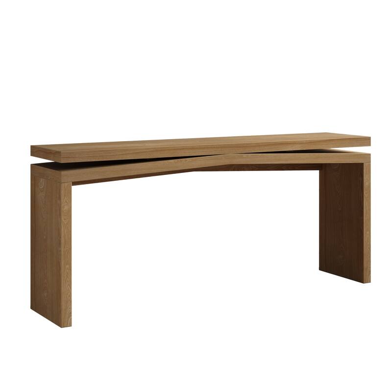 Roomfitters 65" Farmhouse Console Table, Long Solid Wood Veneer Entryway Sofa Table
