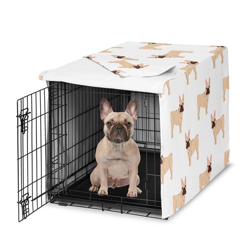 Sweet Jojo Designs Frenchie Boy, Girl, Unisex/Gender Neutral Dog Crate Kennel Cover 36in. French Bulldog Puppy Dogs Modern Doggy