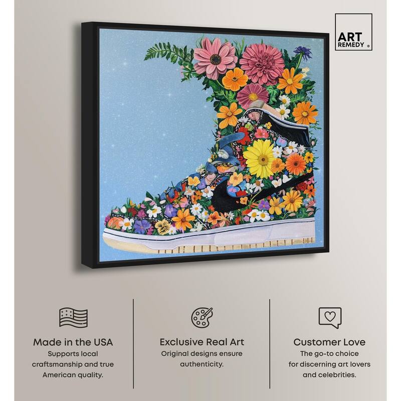Blooming Floral Sneaker Canvas by Art Remedy