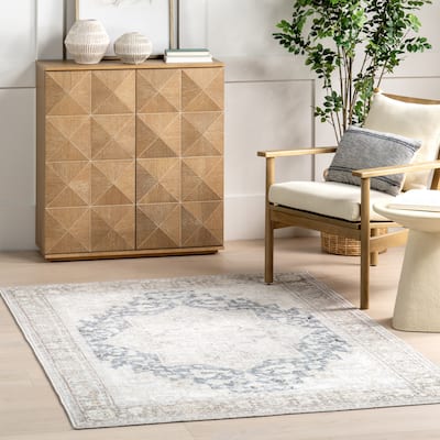 Nuloom Emely SpinClean Medallion Machine Washable Area Rug