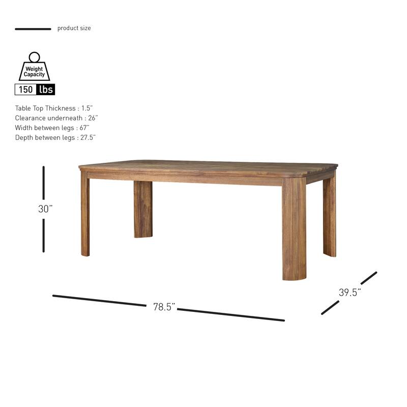 NPD Furniture Wilmington 79 Inch Dining Table