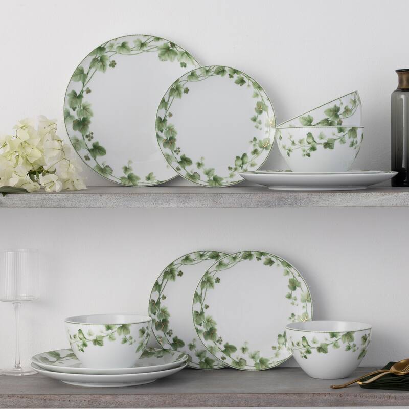 Ivy Whisper 12-Piece Dinnerware Set, Service for 4