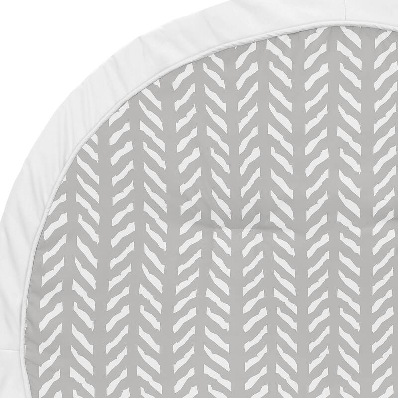 Grey Boho Arrow Boy or Girl Baby Tummy Time Playmat - Gray and White Herringbone for Woodland Forest Friends Collection