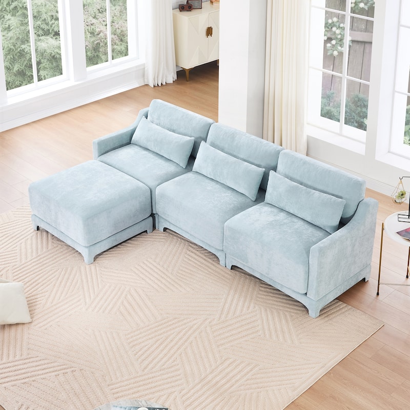 Three-seater Chenille sofa
