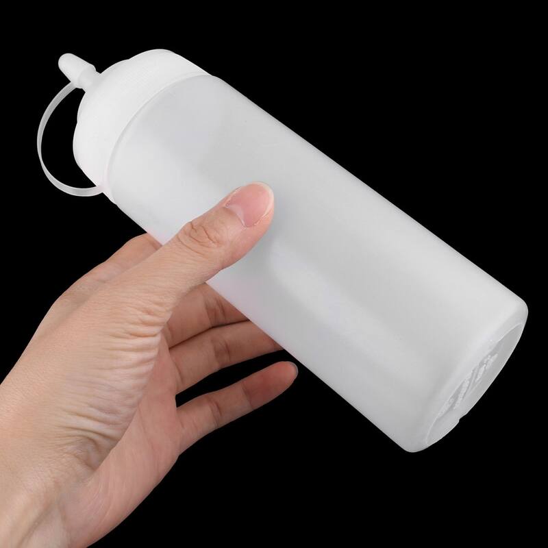 Household Sauce Seasoning Storage Squeeze Bottle Dispenser White 360ml 2pcs