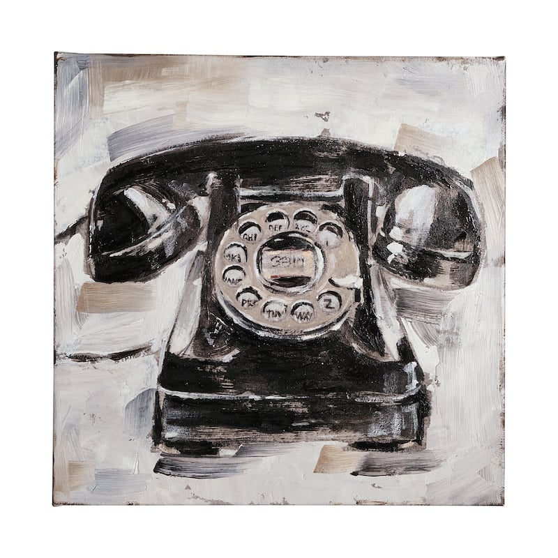 Retro Phone I (41 x 41) Canvas Art Print - Large