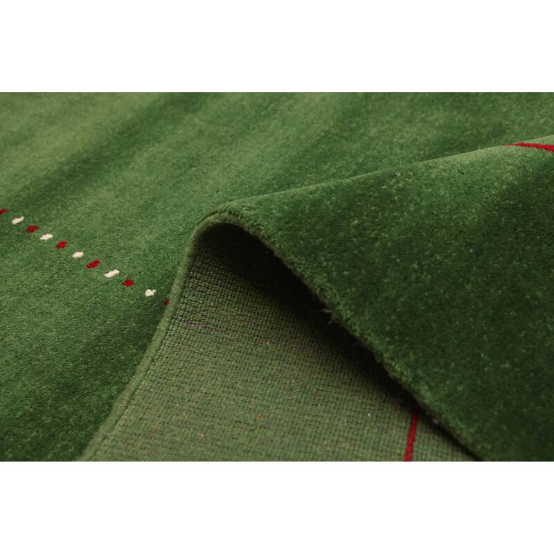 ECARPETGALLERY Hand Loomed Kashkuli Gabbeh Green Wool Rug - 4'11 x 7'9