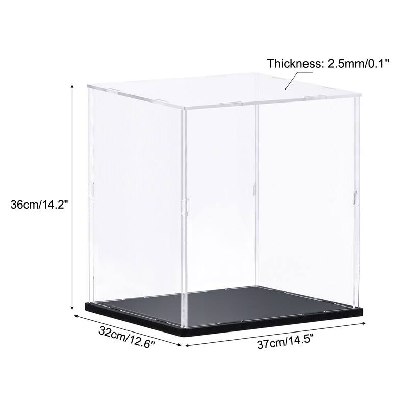 Display Case Acrylic Box, Assemble Transparent Box Dustproof Showcase - Clear - 13.7x11.8x13.7inch