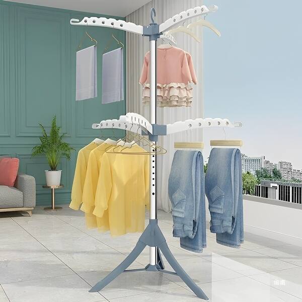 63 inches 2-Tier Vertical Folding Clothes Drying Rack - Bed Bath ...