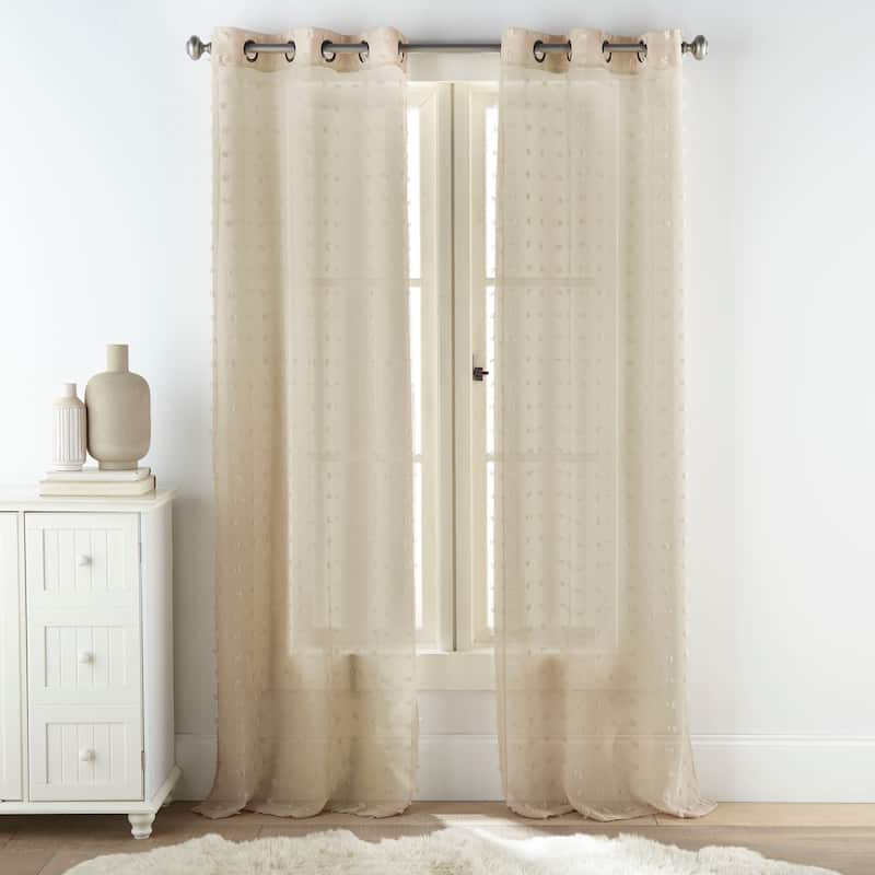 Grand Avenue Payton Solid Grommet-Top, Curtain Panel Pair - 37 x 84 - Tan