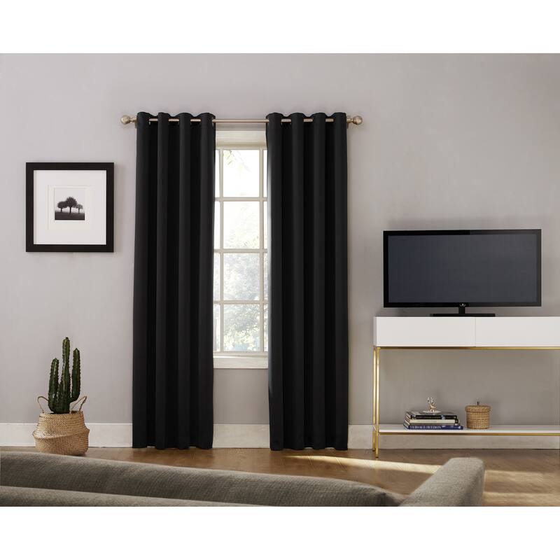 Sun Zero Oslo Theater Grade Extreme Total Blackout Grommet Curtain Panel, Single Panel