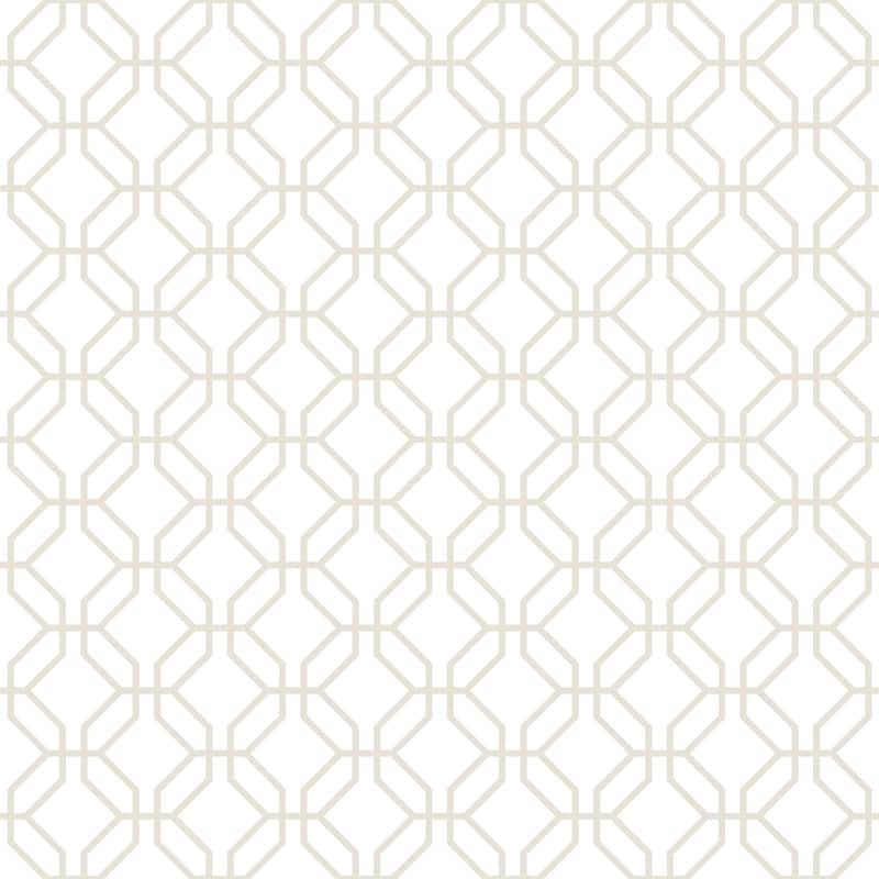 Galerie Wallcoverings Secret Garden Octogonal Trellis Non-woven Matte Wallpaper Roll - 33 feet x 21 inches - Beige
