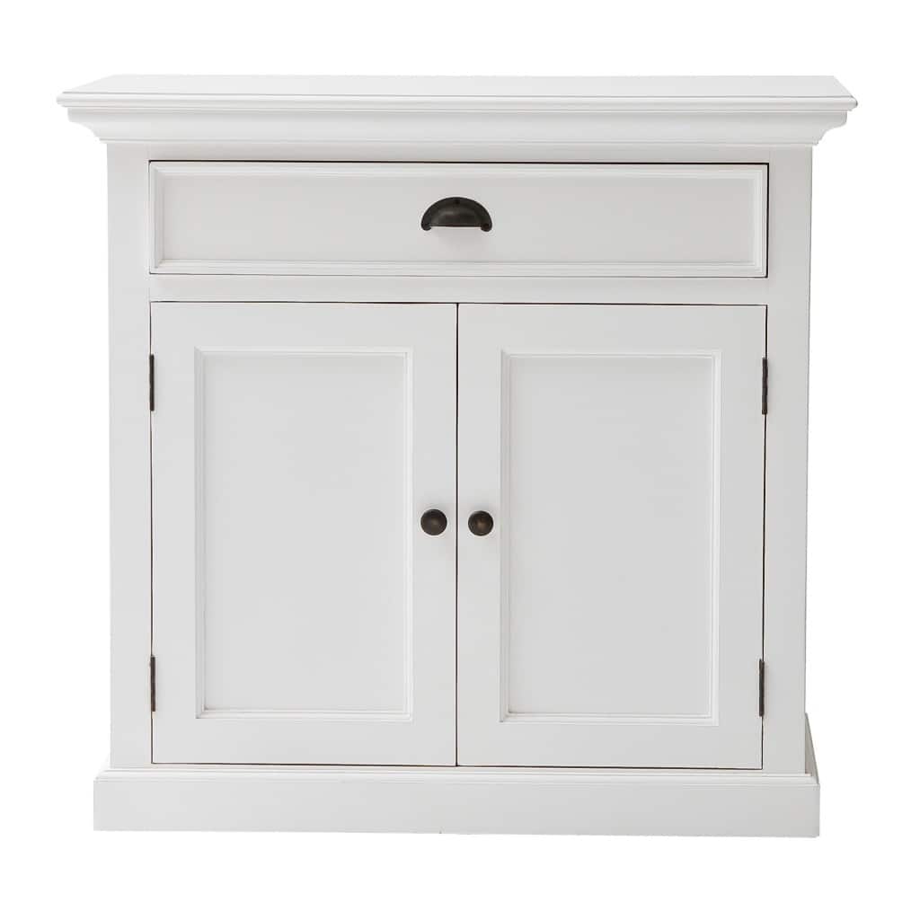 Modern Farmhouse White Accent Cabinet - 33.5" x 35. 4" x 19.7"